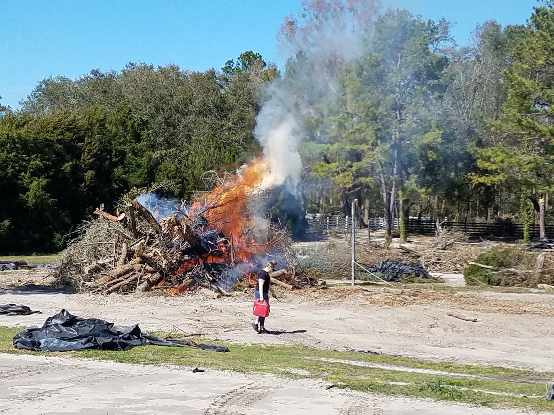 Pile burning
