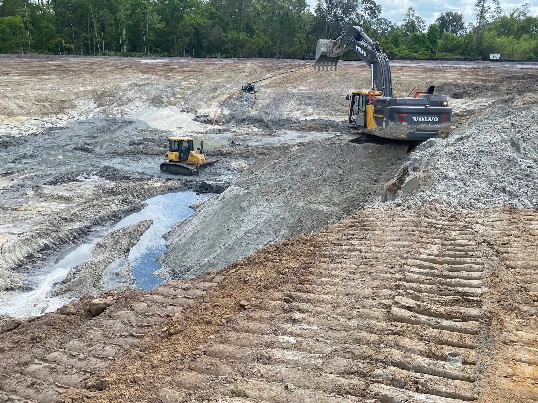 Excavating the basin